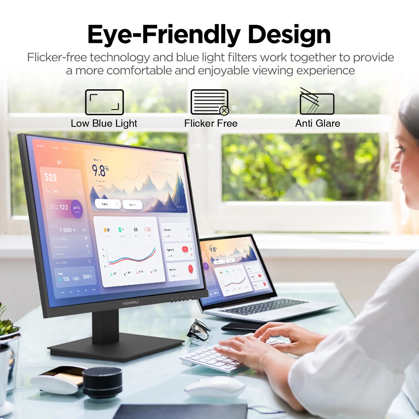 27" Computer Monitor with Speaker, 1080P FHD 75 Hz, Eye Care Tilt Adjustable, Black, 27N1A