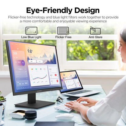 27" Computer Monitor with Speaker, 1080P FHD 75 Hz, Eye Care Tilt Adjustable, Black, 27N1A