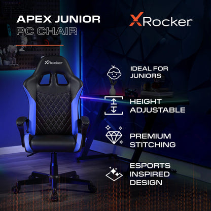 Apex Junior PC Kids Gaming Chair, Blue
