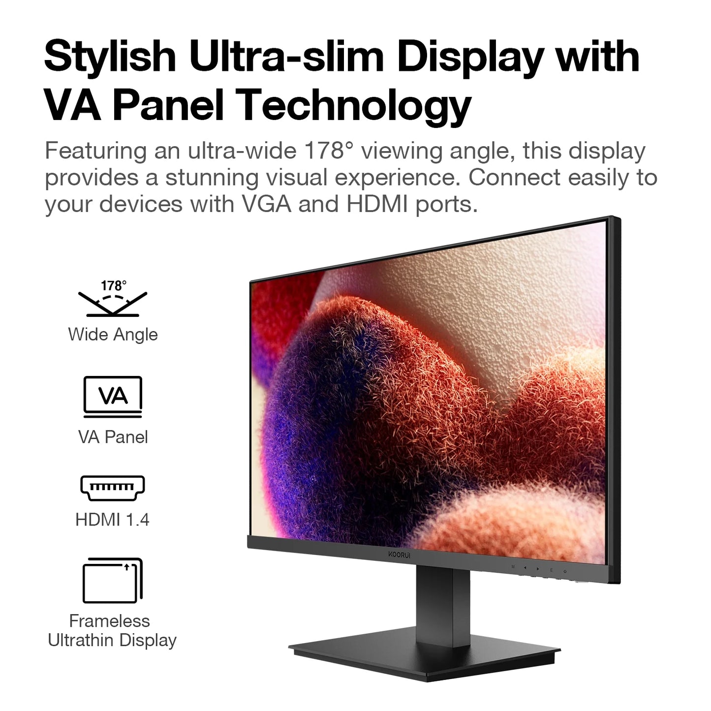 27" Computer Monitor with Speaker, 1080P FHD 75 Hz, Eye Care Tilt Adjustable, Black, 27N1A