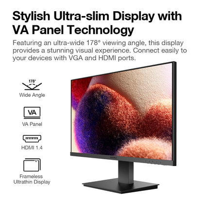 27" Computer Monitor with Speaker, 1080P FHD 75 Hz, Eye Care Tilt Adjustable, Black, 27N1A