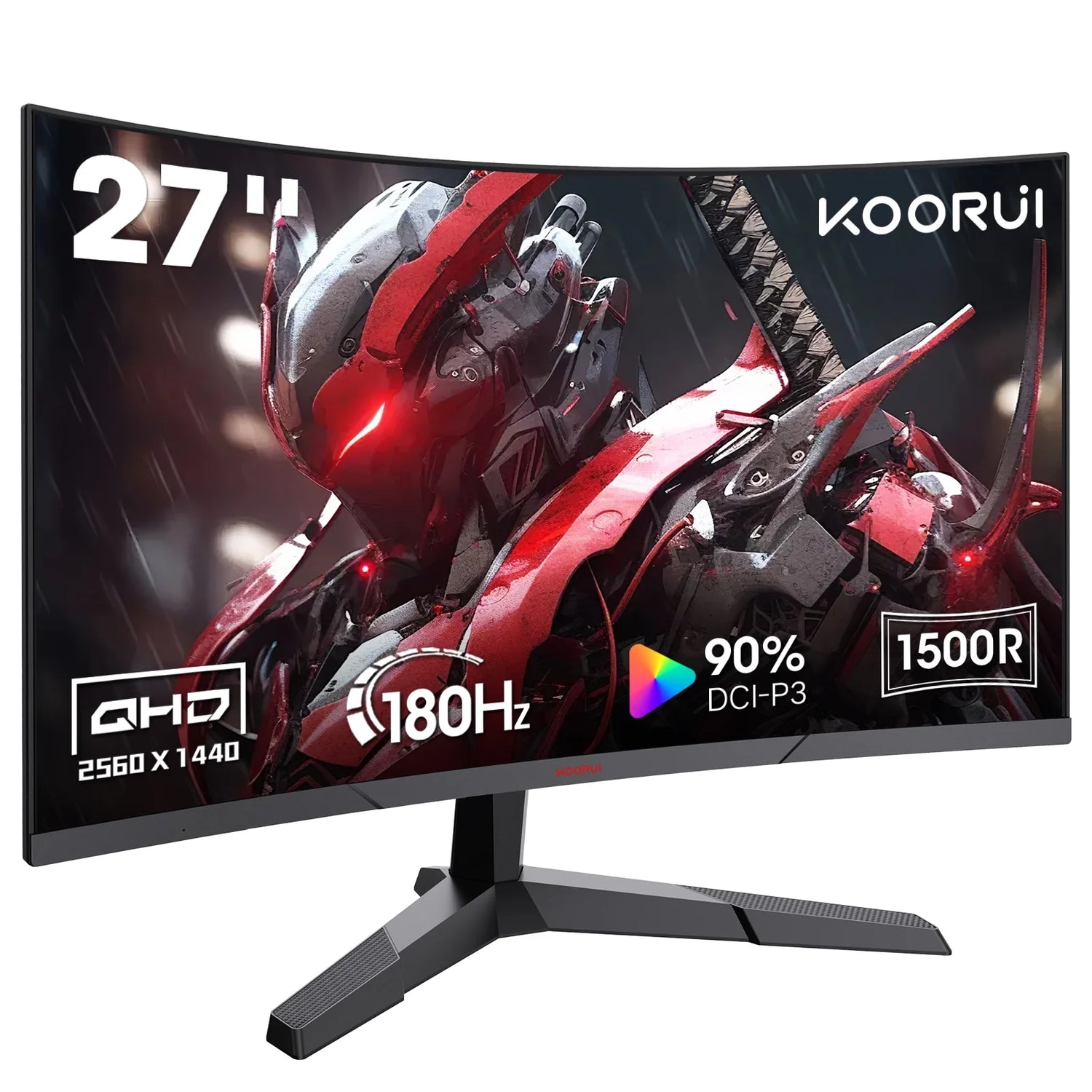 27 Inch 2K QHD 180Hz 1Ms Curved Gaming Monitor, Adaptive-Sync, Computer Monitor, Hdmi/Displayport, 27E6QCA